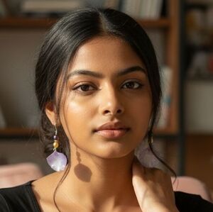 #306 HAND CRAFTED Earrings handcrafted handmade Orchid Resin Purple Pearls